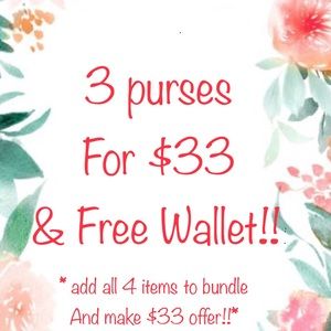 Whoa! 3 purses for $33 and a bonus wallet!